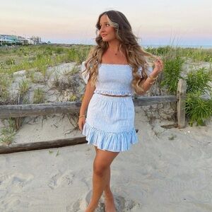 Loveshackfancy Striped Crop top and Skirt Set